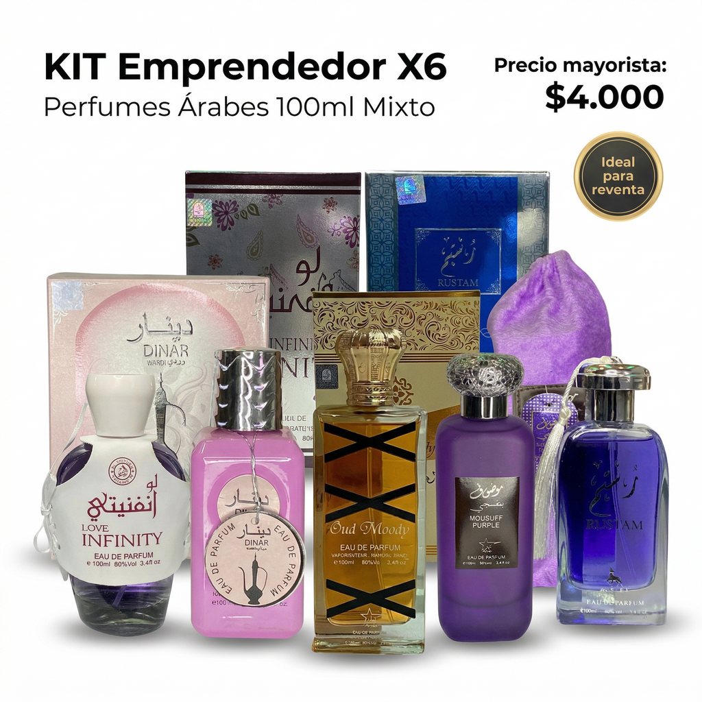 KIT Emprendedor X6 Perfumes 100ml Mixto – Árabes
