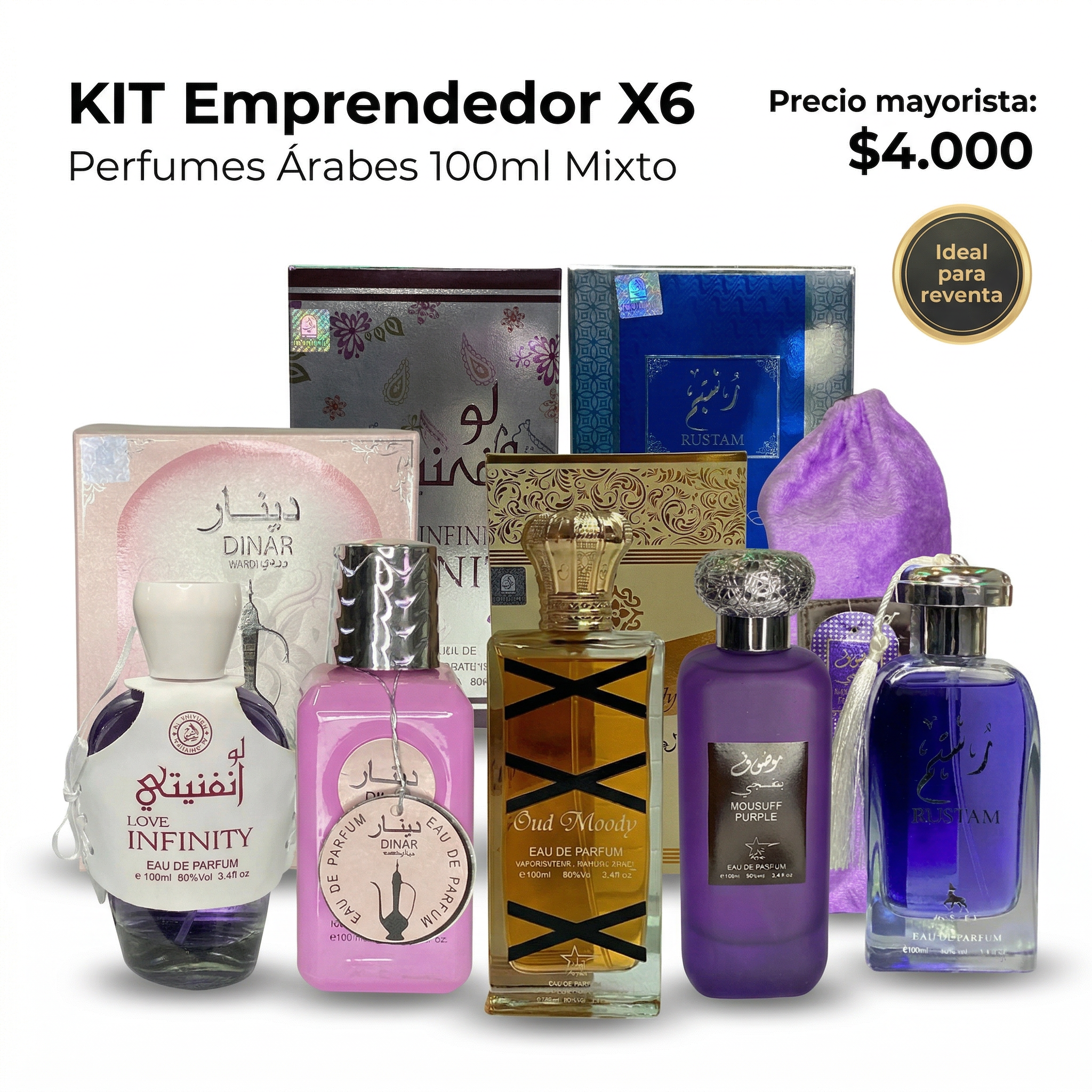 KIT Emprendedor X6 Perfumes 100ml Mixto – Árabes